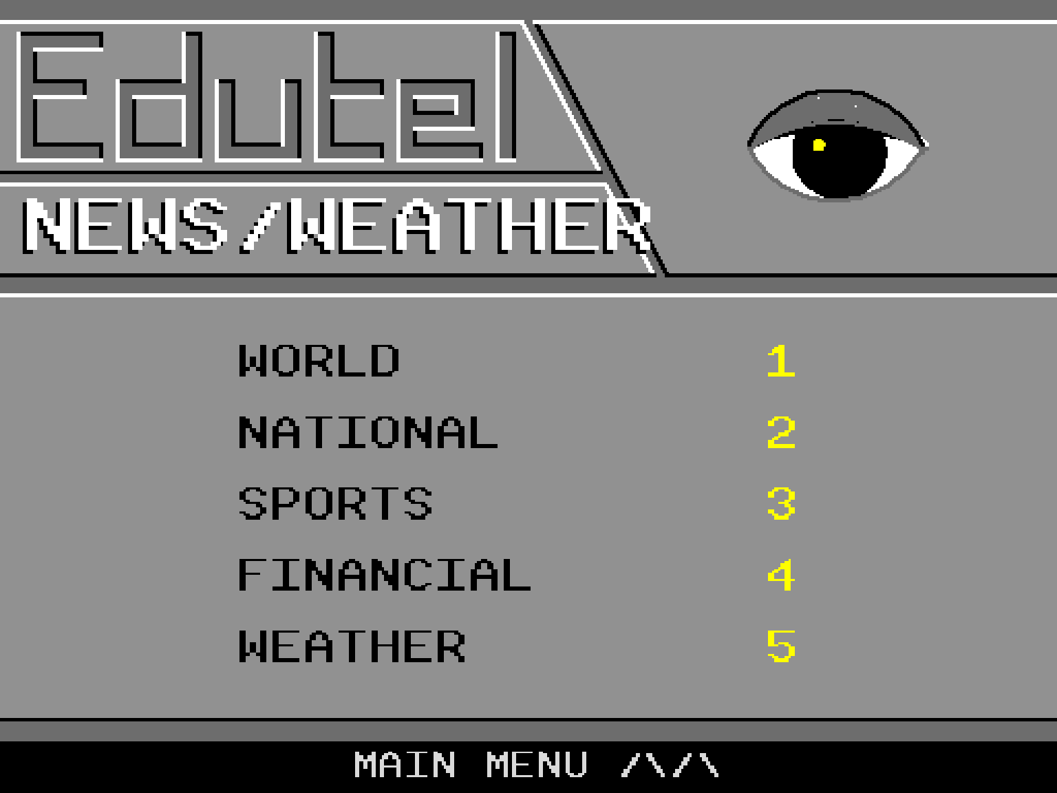 Edutel news/weather page from August 19, 1983