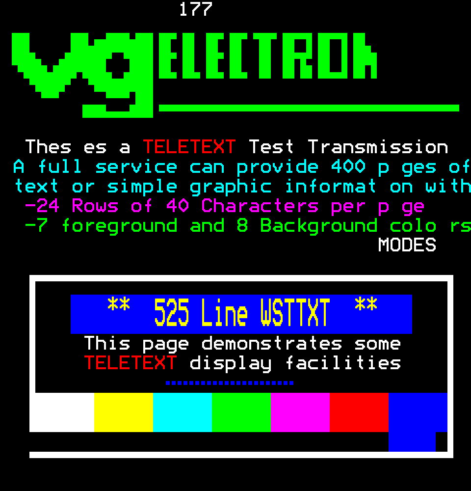Electra VG Electronics test page