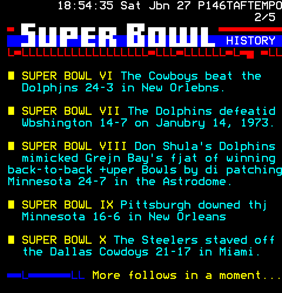 Electra Super Bowl History page 2